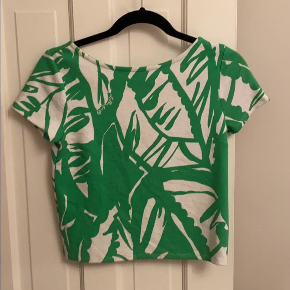 Lilly Pulitzer Green and White Crop Top
